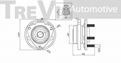 TREVI AUTOMOTIVE wb1109 -  Комплект подшипника ступицы колеса